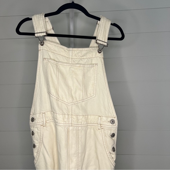 Free People Ivory Distressed Overalls - Picture 4 of 5
